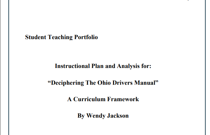Teaching Portfolio PDF Student teaching portfolio cover page with title and author name.